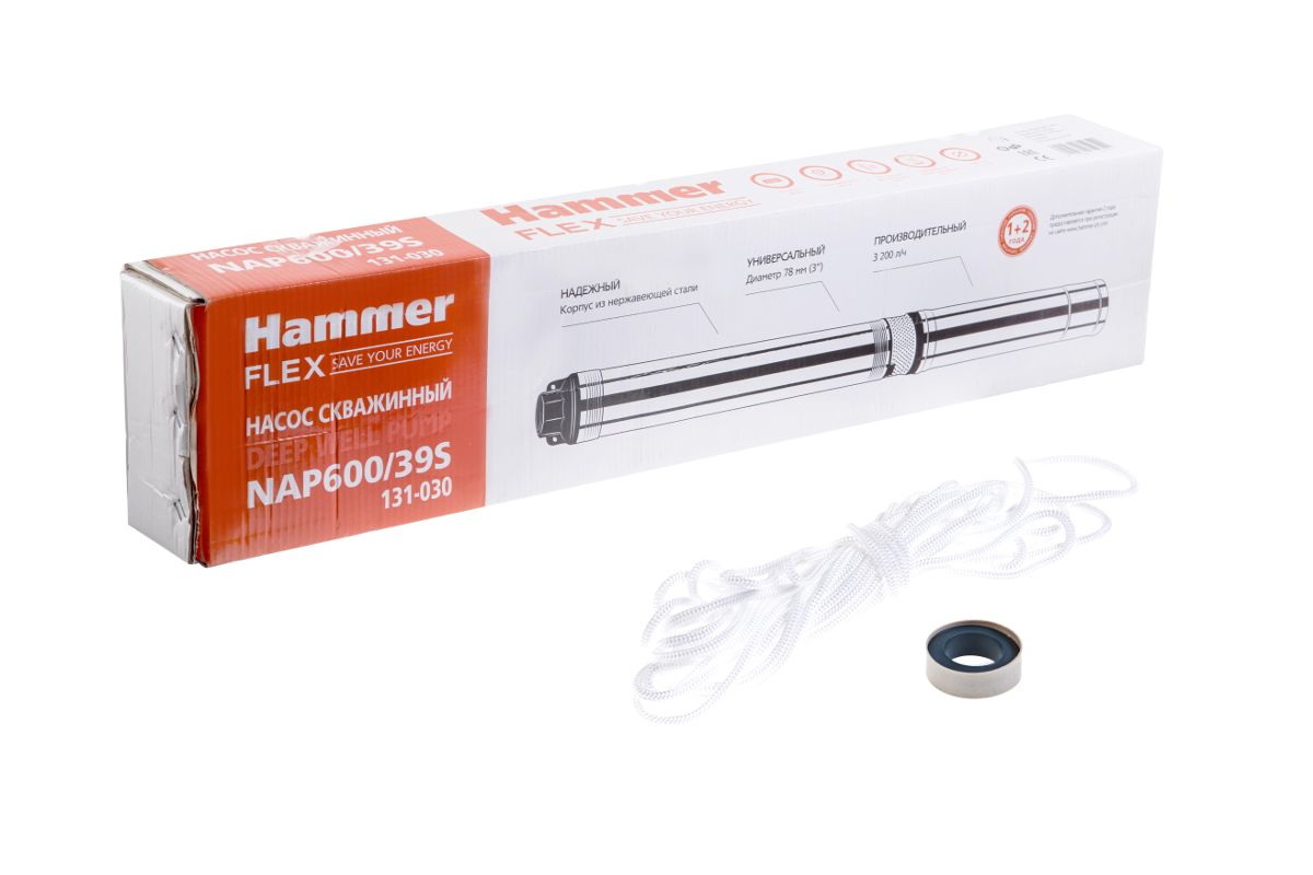 Скважинный насос Hammer NAP600/39S — фото 8