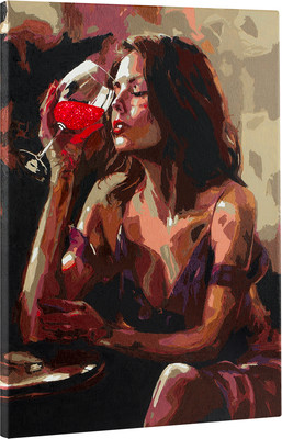 Картина по номерам Три совы Девушка с бокалом / КХг3040_57055  - 