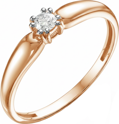 Кольцо из красного золота 7 КАРАТ П12411-072К14 (р.15.5) - 