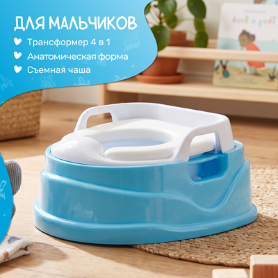 Детский горшок NINO Magic 4 в 1 (белый/голубой) - 
