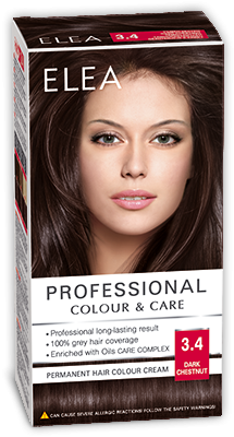 

Крем-краска для волос, Professional Color & Carel тон 3.4 Темный каштан