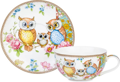 

Чашка с блюдцем, Совушки New Bone China / 420346