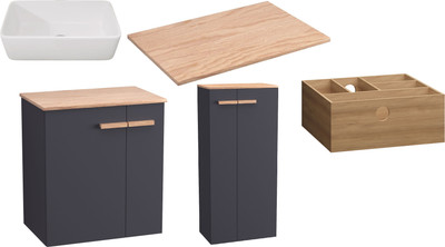 

Комплект мебели для ванной, Adri тумба, столешница, раковина 21674A