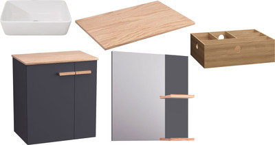 

Комплект мебели для ванной, Adri тумба, столешница, раковина 21674A