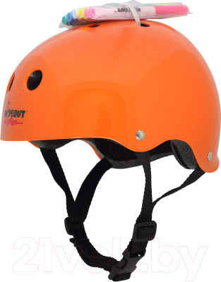 Защитный шлем Wipeout Neon Tangerine с фломастерами (L, оранжевый)