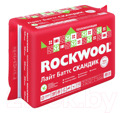 

Плита теплоизоляционная Rockwool, Лайт Баттс Скандик 800x600x50