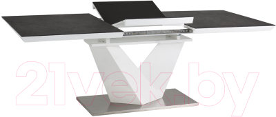Обеденный стол Signal Alaras II 160-220x90 (черный/белый лак)