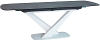 Обеденный стол Signal Cassino II Ceramic 160 (графит мрамор/белый) - 