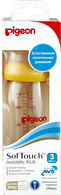 Бутылочка для кормления Pigeon Перистальтик Плюс SofTouch PPSU / 422 (240мл)