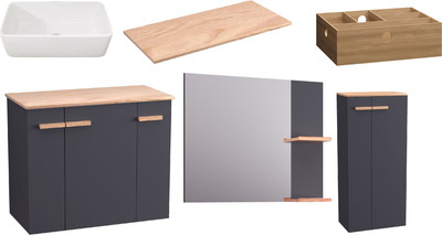 

Комплект мебели для ванной, Adri тумба, столешница, раковина 21674A