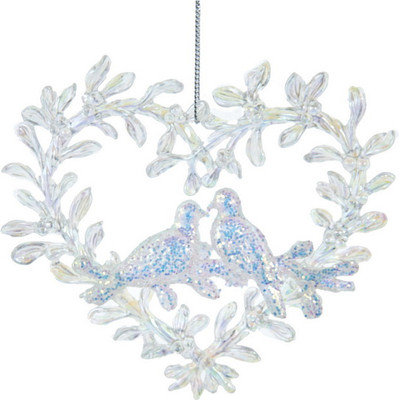 

Елочная игрушка, Christmas 2025 Голуби в сердце / T3753