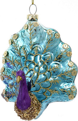 

Елочная игрушка, Christmas 2025 Павлин с голубым хвостом / T3835_2