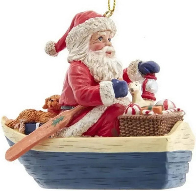

Елочная игрушка, Christmas 2025 Санта в лодке / D3891