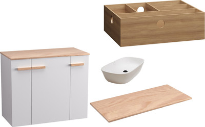 

Комплект мебели для ванной, Adri тумба, столешница, раковина 21393-70