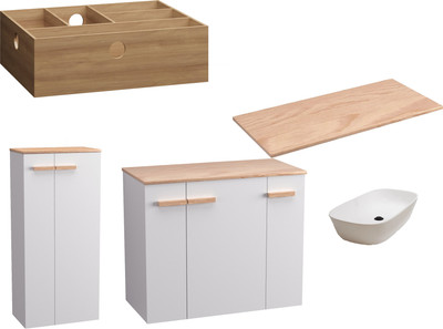 

Комплект мебели для ванной, Adri тумба, столешница, раковина 21393-70