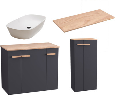 

Комплект мебели для ванной, Adri тумба, столешница, раковина 21393-70