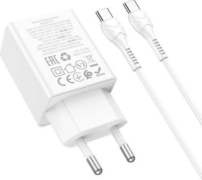 

Зарядное устройство сетевое, N71+кабель Type C-Type-C