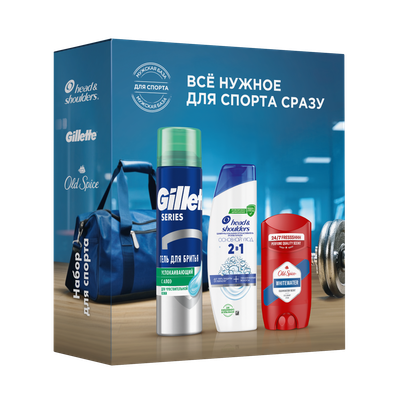 

Набор косметики для тела и волос, Шампунь+Бальзам против перхоти+Гель для бритья+дезодорант