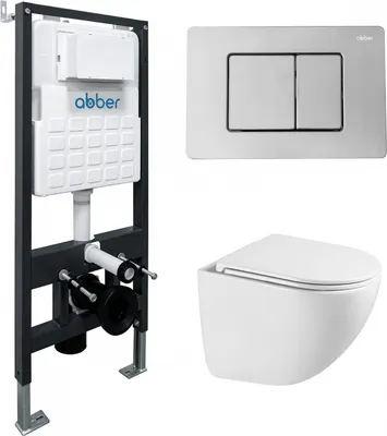 

Унитаз подвесной с инсталляцией, Bequem AC1131TC-AC0105-AC0120