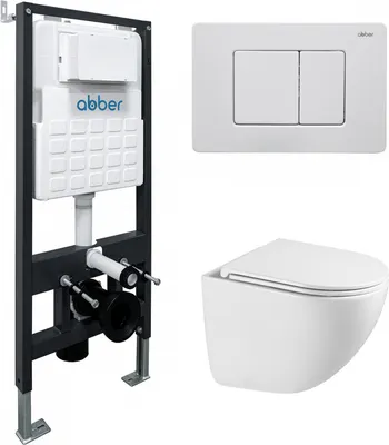 

Унитаз подвесной с инсталляцией, Bequem AC1131TC-AC0105-AC0120MW