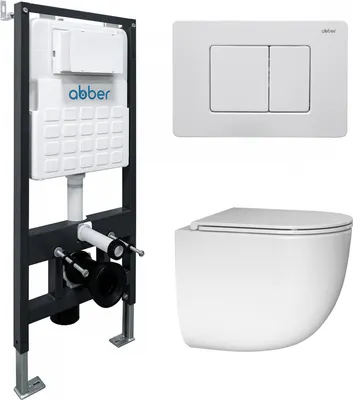 

Унитаз подвесной с инсталляцией, Bequem AC1132TC-AC0105-AC0120MW