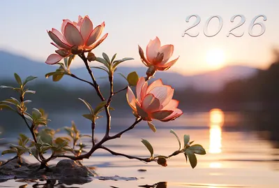 

Календарь настенный, Цветочки на закате. 2026 год / ККТ2607