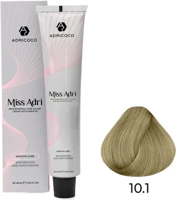 

Крем-краска для волос, Miss Adri с кератином 10.1