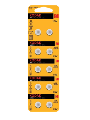 

Комплект батареек, MAX Button Cell AG4 (377) LR626 LR66 / KAG4-10
