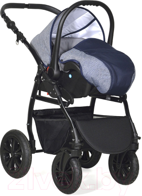 Детская универсальная коляска INDIGO Charlotte 18 F 3 в 1 (Ch 32, темно-синий/джинс)