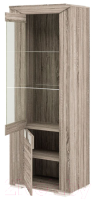 Шкаф с витриной Мебель-Неман Кристалл МН-131-11 (дуб сонома/трюфель)