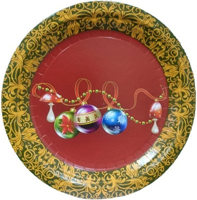 

Набор одноразовых тарелок, Новогодние шары