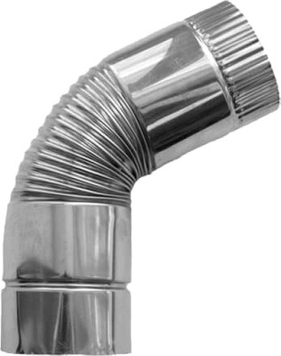 

Поворот дымохода, Поворотное колено 65мм Сталь AISI 430, толщина 0.5мм