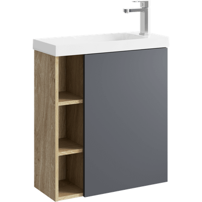 Тумба с умывальником Aqwella Alba / ALB010RDD + ALB0706GRM + Compact Slim 60 CMPSL.06.04.D