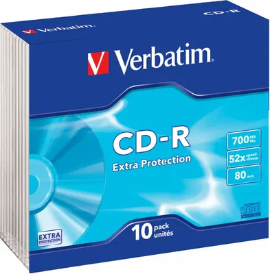 Набор дисков CD-R Verbatim Extra Protection 52x SlimCase 700MB / 43415 (10шт) - 