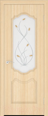 Дверь межкомнатная ПВХ Стандарт ПО Орхидея 60x200 (беленый дуб/матовое)