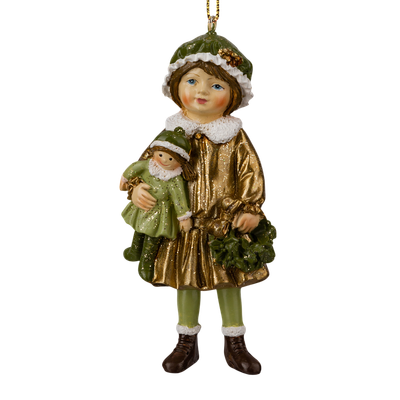 

Елочная игрушка, Decor. Девочка с куклой рождественская / 64564