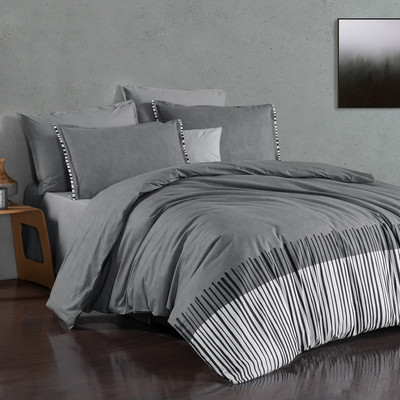 

Комплект постельного белья, Bazaar ранфорс Евро / N409 Larsi v1/Gri