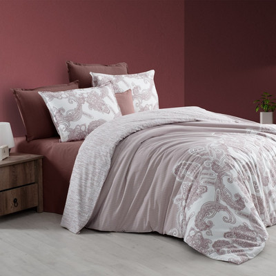 

Комплект постельного белья, Bazaar ранфорс Евро / N409 Patricia v2/Bordo