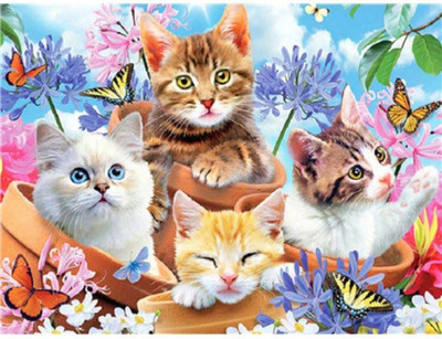 

Набор алмазной вышивки, Котята в горшках / ОО114247