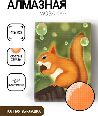 

Набор алмазной вышивки, Белка с пузырьками / ОО117041