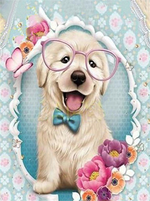 

Набор алмазной вышивки, Щенок в очках / ОО115519