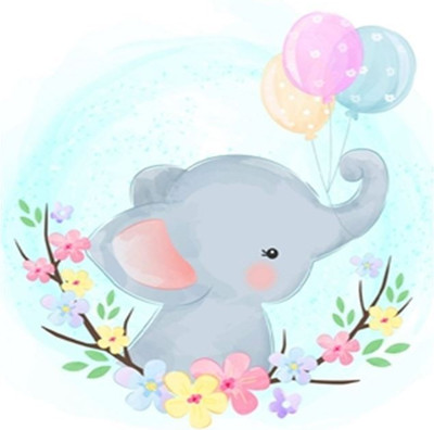 

Набор алмазной вышивки, Слоненок с шариками / ОО116461