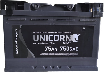 Автомобильный аккумулятор UnicorN Gray (0) 750A L3 6CT-75 / 075 022 K11 UG