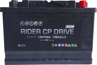 Автомобильный аккумулятор Rider AGM (0) 700A L3 6СТ-70 / RIDERAGM70