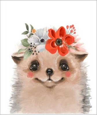 

Набор алмазной вышивки, Ежик с цветком / OO116940