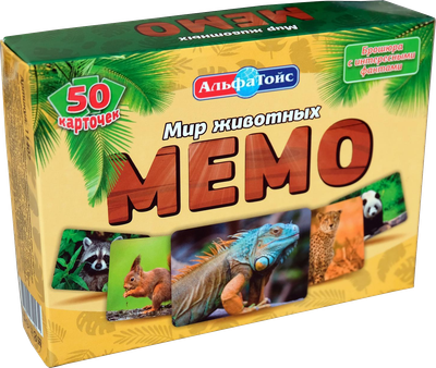 

Настольная игра, Мемо Мир животных / НС-11407