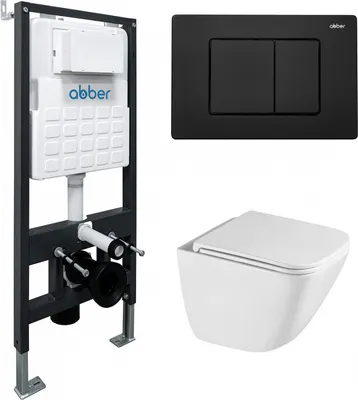 

Унитаз подвесной с инсталляцией, Rechteck AC1220TC-AC0105-AC0120MB