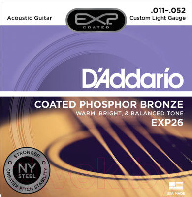 Струны для акустической гитары D'Addario EXP-26