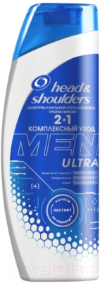 Шампунь для волос Head & Shoulders Men Ultra 2 в 1 Комплексный уход против перхоти (360мл)