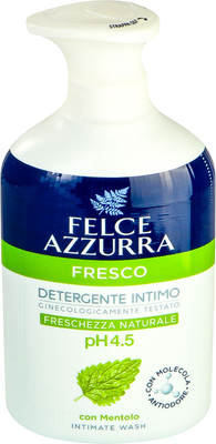 Мыло жидкое для интимной гигиены FELCE AZZURRA Fresco (250мл) - 